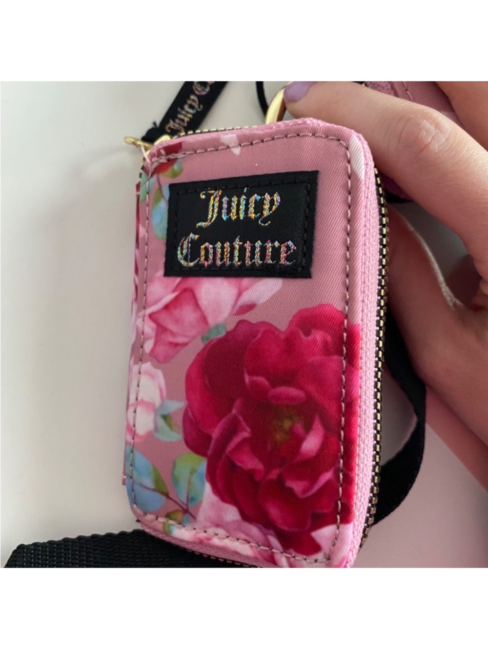 Juicy couture wallet and phone pouch on belt strap